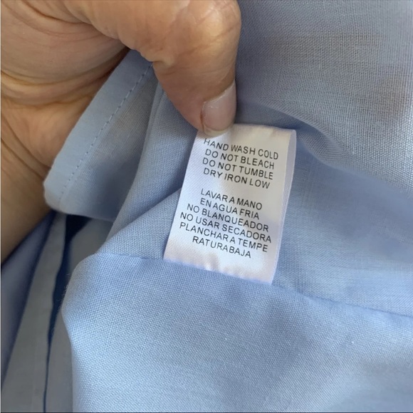 AUREUM heaven hi low hem dress in blue size medium lined pockets mock neck - Picture 13 of 13